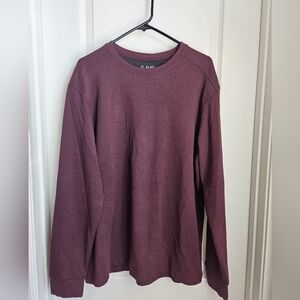 ALGO Men's Maroon Textured Longed Sleeved Shirt